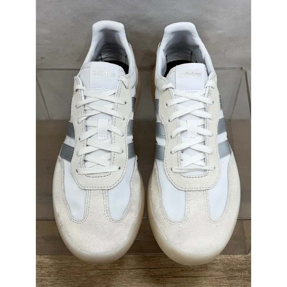 Adidas Women's White Silver Stripes Low Top Sneakers Shoes Size 8.5